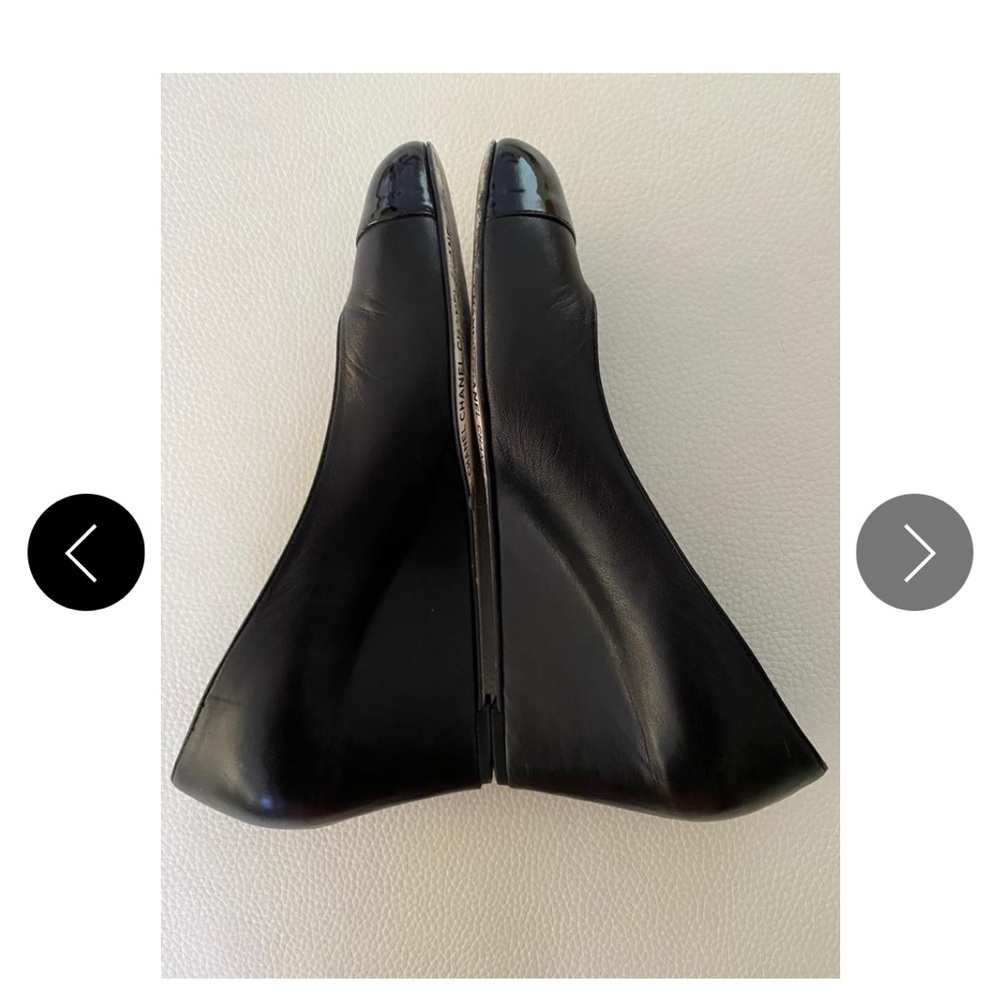 🌸 CHANEL LAMBSKIN WEDGES IN SIZE 38.5 - Picture 7 of 11